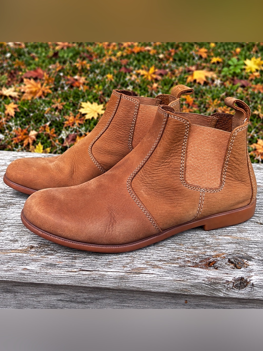 Kodiak Women’s Leather Boho Chelsea Ankle Boots Cognac Brown Size 9 Like New